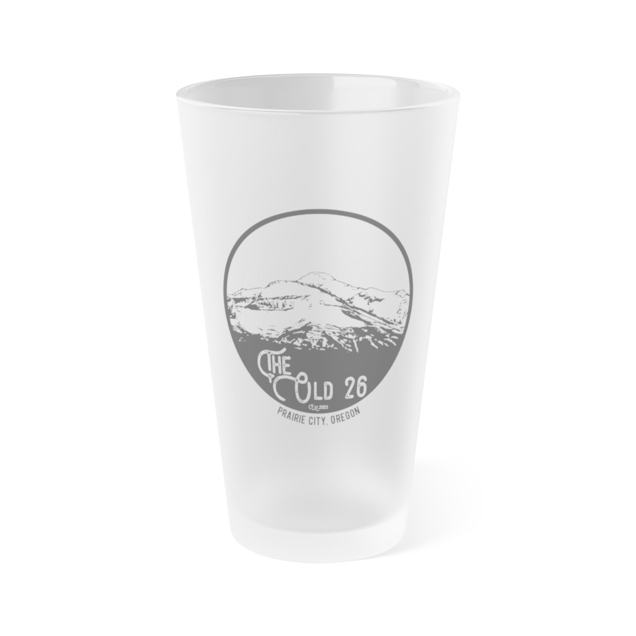 [The Old 26] Frosted Pint Glass, 16oz